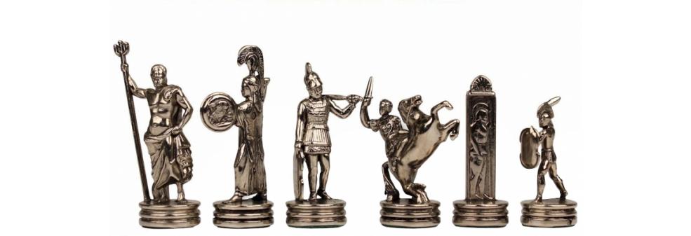 Πιόνια για σκάκι MANOPOULOS "ΕΛΛΗΝΙΚΗ ΜΥΘΟΛΟΓΙΑ" μεταλλικά χρυσό-ασημένιο 6.5cm