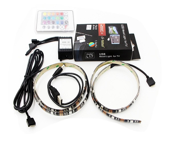 Πλήρες Κιτ Κρυφού Φωτισμού RGB Με USB για Τηλεοράσεις με Τηλεχειριστήριο OEM L17