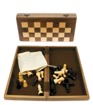 Ξύλινο Σκάκι Καρυδιά Ταξιδιού 31 Χ 31 cm