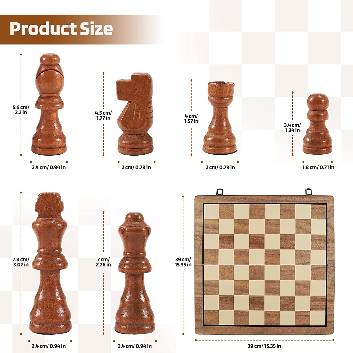 Μαγνητικό ξύλινο σετ Σκάκι και Ντάμα WOODEN SET CHECKERS SET ‎39.9x20.4x5.7cm