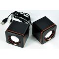 Mini Ηχείο Stereo 5W RMS Μαύρο - Πορτοκαλί με Τροφοδοσία USB 7x7x7cm Nakai Mini Digital Speaker D-02A