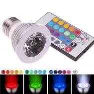 RGB Led Λάμπα E27 3Watt με τηλεχειριστήριο