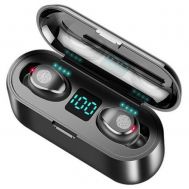 Clever&#x2122; Earbuds F9 - Aσύρματα Ακουστικά Bluetooth με θήκη φόρτισης powerbank / stand κινητού - Βluetooth v5.0 - Η θήκη φόρτισης είναι 2000mah powerbank με θύρα USB out για φόρτιση κινητού! - Tεχνολογία ακύρωσης θορύβου - Πλήκτρο αφής και στα 2 ακου