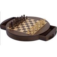 Σκάκι ξύλινο στρογγυλό μαγνητικό 20Χ20cm με πιόνια