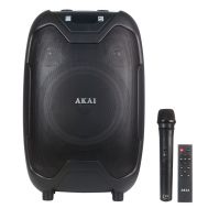 Akai ABTS-X10 PLUS Φορητό ηχείο Bluetooth με ενισχυτή, AWS, USB, AUX, FM, ασ. μικρόφωνο και χειριστήριο με υποδοχή για 2 μικρόφωνα και όργανο – 50W RMS