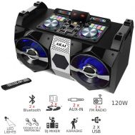 AKAI DJ-530 ΗΧΕΙΟ BLUETOOTH ΜΕ ΜΙΚΤΗ, LED ΚΑΙ ΑΣΥΡΜΑΤΟ ΜΙΚΡΟΦΩΝΟ – 120W RMS