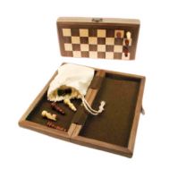 Ξύλινο Μαγνητικό Σκάκι Καρυδιά Ταξιδιού 21 Χ 21 cm