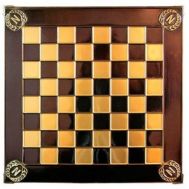 Σκακιέρα Μεταλλική Χάλκινη με Σμάλτο Ναπολέων 28x28cm Χειροποίητη Marinakis Bros