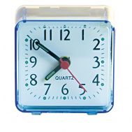 Επιτραπέζιο Αναλογικό Τετράγωνο Ρολόι-Ξυπνητήρι με μπαταρίες 6x5,5cm QUARTZ Μπλε