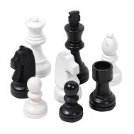 Πιόνια για σκάκι ξύλινα άσπρο μαύρο 75mm