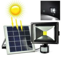 Ηλιακός προβολέας  10 watt με  LED - Λειτουργία ανίχνευσης κίνησης + αποσπώμενο πάνελ φόρτισης με 3 μέτρα καλώδιο