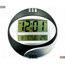 Ρολόι - Θερμόμετρο - Ξυπνητήρι - Ημερολόγιο επιτραπέζιο - επιτοίχιο (διάμετρος 26 cm)