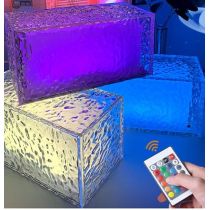 Ατμοσφαιρικό τηλεχειριζόμενο επιτραπέζιο/επίτοιχο φωτιστικό με εναλλαγή χρωμάτων "ice brick"
