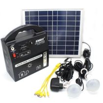 Ηλιακό πακέτο κιτ φωτισμού panel + Power Bank μπαταρία με θύρα USB + 4 λάμπες LED + 2 φακούς