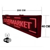 Ηλεκτρονική κυλιόμενη πινακίδα ταμπέλα LED Wi Fi - Αδιάβροχη 200 x 40cm (Δείτε βίντεο)