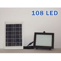 Ηλιακός προβολέας ip 65 με 108 LED - Φορτίζει την ημέρα φωτίζει αυτόματα όλη την νύχτα