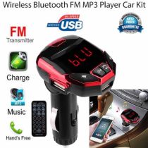 FM Transmitter Bluetooth αυτοκινήτου Car με κιτ ανοιχτής συνομιλίας - Αντάπτορας μουσικής δέχεται κάρτα sd για μουσική - Διαθέτει usb stick για μουσική - Usb για φόρτιση - Είσοδο για ακουστικά