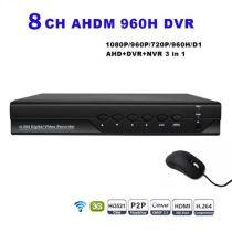 Καταγραφικό DVR 8 καμερών ψηφιακό υψηλής ανάλυσης D1/AHD 960/AHD1080 με εξόδους VGA - HDMI ανίχνευση κίνησης & ελληνικό μενού