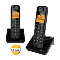Ασύρματο τηλέφωνο με δυνατότητα αποκλεισμού κλήσεων S280 EWE DUO μαύρο Alcatel