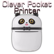 Clever Pocket Printer – Mini ασπρόμαυρος φορητός εκτυπωτής – Θερμική ασπρόμαυρη εκτύπωση χωρίς μελάνι – 200DPI – 1000 mAh Μπαταρία λιθίου – Φόρτιση με καλώδιο MicroUSB – Χαρτί εκτύπωσης: 57X30mm 