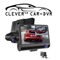 Clever™  CarDVR Τριπλή Κάμερα Αυτοκινήτου με κάμερα οπισθοπορείας - 4 INCH Οθόνη IPS - Κάμερα καμπίνας - Κάμερα πορείας - Ταυτόχρονη προβολή και καταγραφή 2 καμερών - Καταγραφή βίντεο έως 1080p 
