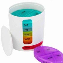 Organizer φαρμάκων εβδομαδιαίας - Ημερήσιας ταξινόμησης με χρωματιστές θήκες
