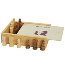 Πιόνια ξύλινα με τσόχα σε ξύλινο κουτί μπέζ/καφέ 75mm DAL NEGRO 02847