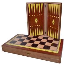 ​Τάβλι-Σκάκι ταξιδίου δίχρωμο οξιά "ECO" 38Χ38cm SuperGifts 501302