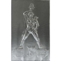 ​Ανάγλυφος πίνακας χειροποίητος 14Χ22 cm απο αλουμίνιο θέμα ο ΚΟΛΟΣΣΟΣ ΤΗΣ ΡΟΔΟΥ