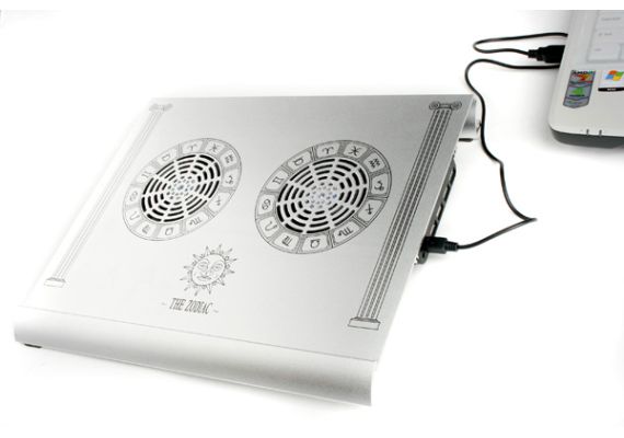 Βάση στήριξης & ψύξης φορητού μεταλλική 17" LAPTOP COOLER THE ZODIAC DX-08