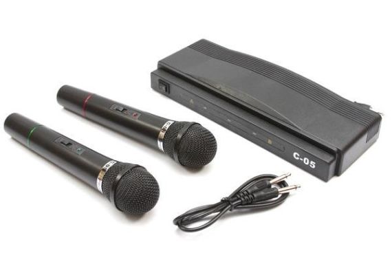 Συσκευή Karaoke με δύο ασύρματα μικρόφωνα wireless Herostar C-05