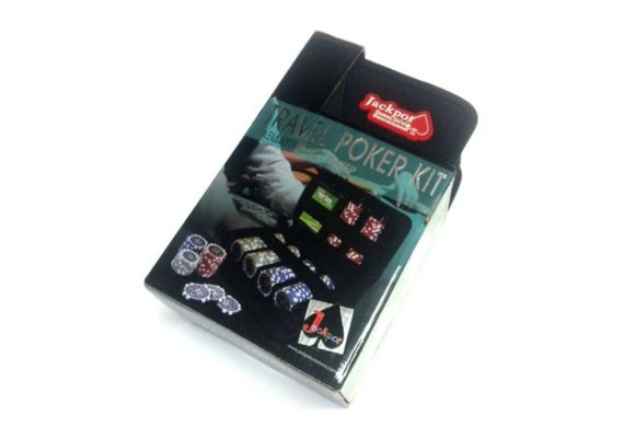 Ταξιδιωτικό σετ ποκερ με τράπουλα και 150 μάρκες Travel poket kit