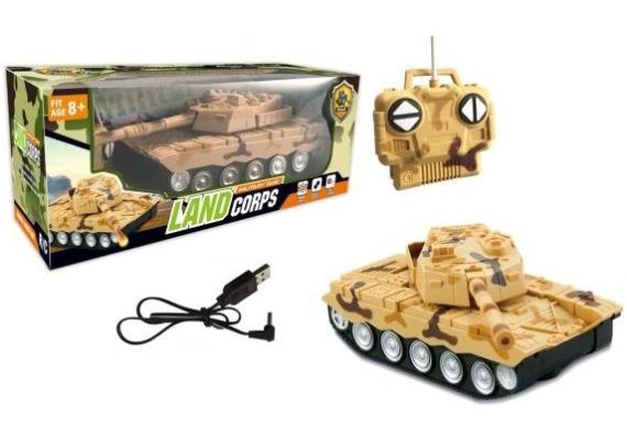 RC TANK 1:18 WITH LIGHT 4 CHANNEL LANDCORPS