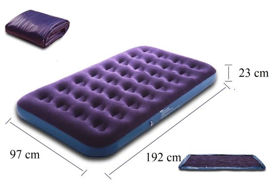 Φουσκωτό στρώμα κρεβάτι 192x97x23cm Flocked Air Bed OEM INTIME J-1016