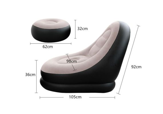 Πολυθρόνα φουσκωτή με υποπόδιο inflatable air sofa OEM Intime Yt-125
