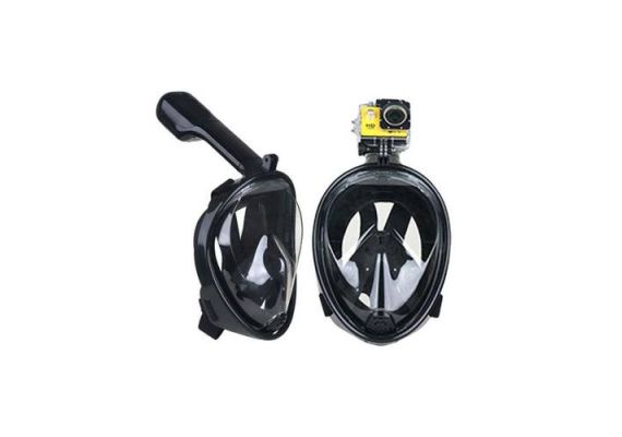 ​Sub Full Face Snorkel Mask Xifias 857B BLACK Ολοπρόσωπη Μάσκα με Αναπνευστήρα και Βάση για Action Camera