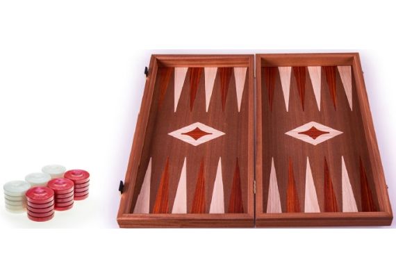 Χειροποίητο τάβλι 38 x 40cm με φυσικό ξύλο μαόνι κόκκινο MANOPOULOS TMM2RED