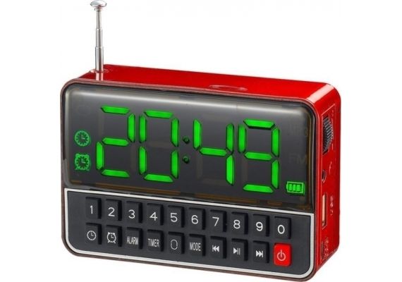 Επαναφορτιζόμενο Ψηφιακό Ράδιο Ρολόι Ξυπνητήρι USB MP3 Player WS-1513