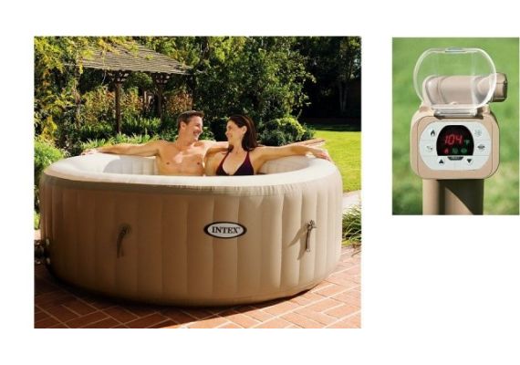 Φουσκωτό Jacuzzi υδρομασάζ στρογγυλό Τζακούζι 145x196x71 Intex 28404