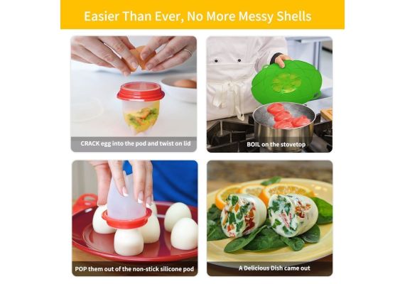 Σετ 6 Τεμαχίων για Βράσιμο Αυγών Silicone Egg Boil