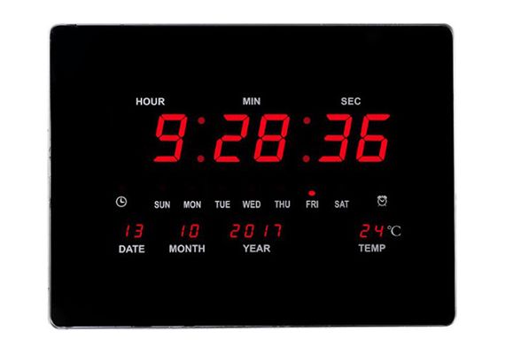 Ρολόι LED με ένδειξη Ημέρας, Ημερομηνίας, Ώρας & Θερμοκρασίας 40,6x30,5cm OEM LED Number Clock 2939Α
