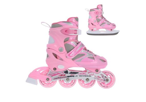 Αυξομειούμενα Roller NH18366 2 ΣΕ 1 Ροζ Medium(35-38) IN-LINE SKATES/HOCKEY ICE SKATES