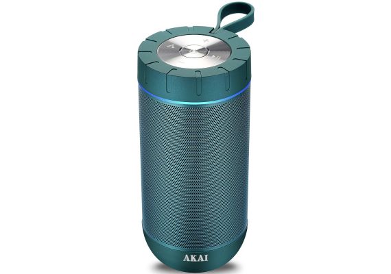 Akai ABTSW-60 Τιρκουάζ φορητό αδιάβροχο ηχείο Bluetooth με ύφασμα, AWS, Aux-In και handsfree-20W RMS