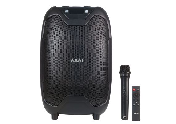 Akai ABTS-X10 PLUS Φορητό ηχείο Bluetooth με ενισχυτή, AWS, USB, AUX, FM, ασ. μικρόφωνο και χειριστήριο με υποδοχή για 2 μικρόφωνα και όργανο – 50W RMS