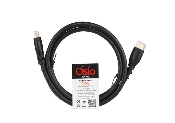 Osio OSK-1480 Καλώδιο HDMI Ultra High Speed 2.1, 4K/8K, 48 Gbps με ethernet αρσενικό σε αρσενικό 1.5m