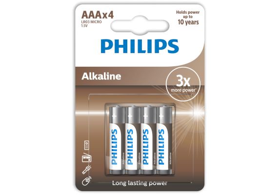 Philips LR03A4B/GRS Αλκαλικές μπαταρίες υψηλής απόδοσης 4 τμχ AAA