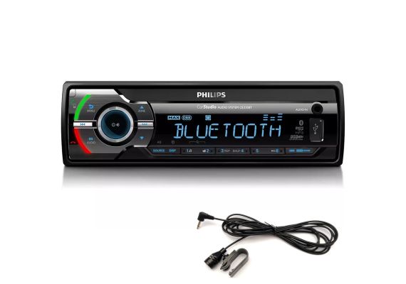 Philips ΣΕΤ CE13/235BT/GRS MIC Ηχοσύστημα αυτοκινήτου με Bluetooth και εξ. μικρόφωνο, USB, κάρτα SD και Aux-In 4 x 50W