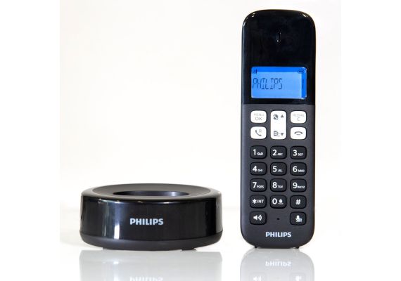 Philips D1611B/GRS Μαύρο (Ελληνικό Μενού) Ασύρματο τηλέφωνο ανοιχτή ακρόαση, φωτιζόμενη οθόνη και 50 μνήμες