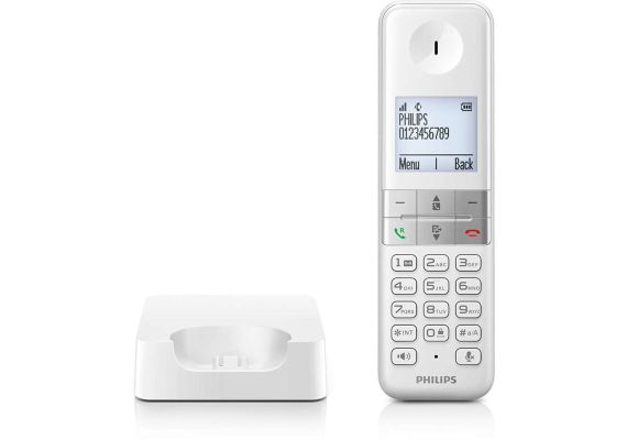Philips D4701W/GRS Λευκό (Ελληνικό Μενού) Ασύρματο τηλέφωνο με ανοιχτή ακρόαση, φωτιζόμενη οθόνη & πληκτρ., φραγή κλήσεων και 50 διπλές μνήμες