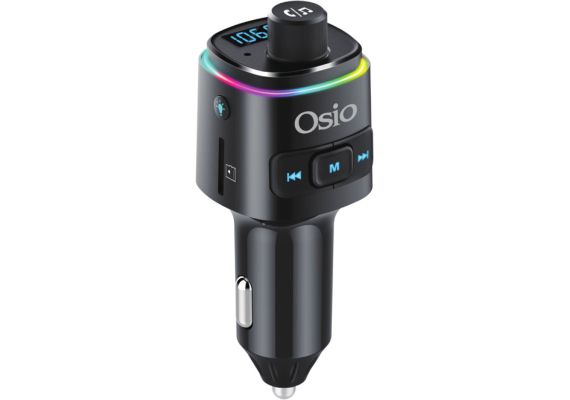Osio OFT-4240BT FM transmitter και φορτιστής με Bluetooth, Fast Charge USB & USB Type-C, micro SD και LED